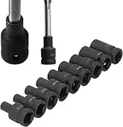 9pcse Chrome-Molybdenum Steel Tap Socket Set with 12.7mm Drive for M6 to M24 Sizes, Etched Markings, Compatible with Electric, Pneumatic, and Hand Wrenches