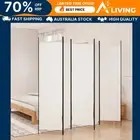 5-Panel Room Divider White 250x200 cm Fabric Privacy Screen Home Decor Par 50186