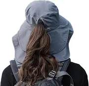 [OZ SMART Australia] Women's Legionnaire Sun Hat with Ponytail Hole, Wide Brim UPF 50 UV Protection Summer Beach Hat, Neck Flap & Chin Strap, Sun Hat for Fishing, Hiking, Camping, Gardening, and Golf