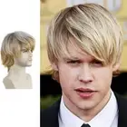 Bar Wig Blonde Men's Wig Male Short Straight Wig Synthetic Hair Side Part Wig