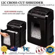 Fellowes Powershred 12C 12-Sheets Cross-Cut Professional Paper Shredder 19L Bin
