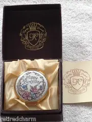 ❤Kingsley Enamel NEW Trinket Box HappyBirthday Worcestershire England in Box❤
