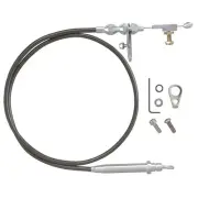 Lokar Transmission Kickdown KD-20C6HT; Hi-Tech SS Braided, Satin for Ford C6 (for: Ford)