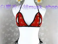 在飛比找Yahoo!奇摩拍賣優惠-單一尺寸F-紅色後宮系列靜思月中國綢緞露咪咪比基尼-1414