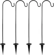 YARNOW 4 Pack Iron Outdoor Shepherd Hook Garden Plant Stand Hanger for Decor Rustic Decorative Hook for Courtyard for Plant Gardening Tool