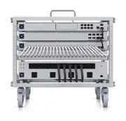 Ubiquiti 6U-sized device rack with a 24-port blank patch panel that can be assembled without tools