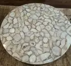 36" White Agate Stone Round Center Sofa Coffee Table Top Handmade Furniture Deco