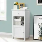 Bathroom Floor Cabinet Wooden Tallboy Standing Toilet Laundry Storage Cupboard