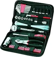 APOLLO TOOLS 56 Piece Compact Metric Auto Tool Set in Zippered Case, Small Mechanic Tool Set for Car Emergency, Motorcycle Repair on the Road, and Travel Tool Needs - DT9775