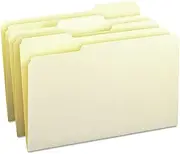 Smead 1/3 Cut Assorted Position File Folders, One-Ply Top Tab, Legal, Manila, 100/Box