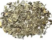 AIMALL 50g Bulk Tibetan Silver Mixed Charms and Pendants, Antique Gold Alloy Craft Supplies for Jewelry DIY and Crafting