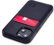 Dockem Wallet Case for iPhone 13 Mini with Built-in Metal Plate for Magnetic Mounting & 1 Lay-Flat Credit Card Holder Pockets Exec M1, Premium Synthetic Leather (5.4" iPhone 13 Mini, Black)