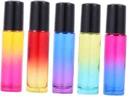 minkissy 10pcs Color Gradient Essential Oil Bottle Portable Mini Roll Bottles with Black Lid Adorable for Travel Leak Design for Cosmetics and Formulations