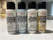 Fabric Creations Fantasy Glitter Fabric Paints Lot Of 4