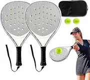 Rackets and Balls with Bag - Pickleball-Paddles-Set | Fiberglass Paddles | Tennis Racket Set | Optimized Airflow Holes Convenient Sports Training Racquets for Kids Adult Children Travel Outdoor