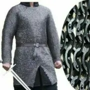 Flat Riveted With Flat Warser Chainmail shirt 9 mm Extra Large Size Full sleeve