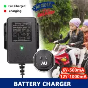 6V/12V Kids Car Battery Charger Electric Toys Motorcycle Scooter Power Adapter