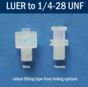 Coupling Nut 1/4-28 UNF Thread x Luer Lock Female Male Fitting Adapter Connector