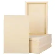 8 Pack Wooden Canvas Board Unfinished Wood Panels 12x8 Inch for Painting Arts