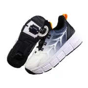 Nevenka Kids Fashion Double Wheel Roller Skate Shoes Sneakers for Boys Girls-Blackwhite