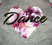 JUSTICE DANCE TANK BUILT-IN BRA L 12/14 FLORAL HEART NWT WAS $17
