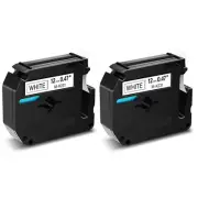 2PK MK231 M-K231 Compatible Brother 12mm x 26.2ft Black on White Label Tape
