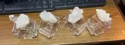 NEW IN BOX SET OF 4 OCTAGON QUARTZ CRYSTALS NAPKIN RING HOLDER