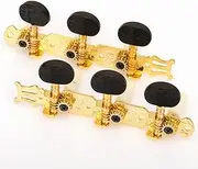 Vanzen Guitar Tuning Pegs, 3L3R(2 Rows) Machine Heads Knobs Tuning Keys String Pegs for Classical Guitars, Brass Colour