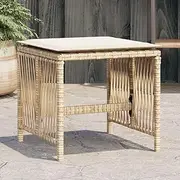 Garden Stools with Cushions 4 pcs Beige 41x41x36 cm Poly Rattan,Outdoor Garden Rattan Stools with Washable Cushions for Comfortable Seating