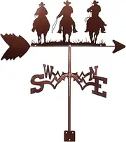 Weathervane Wind Direction Indicator Swan Swordfish Three Horses Weather Vane Weathercock Measuring Tool with Mounting Bracket for Garden Patio Yard Ornament