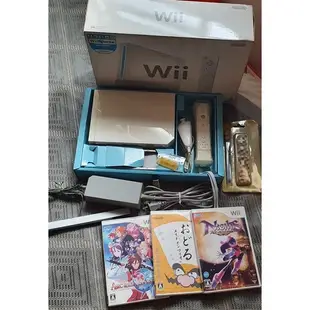 盒裝 任天堂 Wii 主機＋3份原版遊戲合售