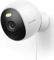 WUUK 4MP Wi-Fi Outdoor/Indoor Security Camera with Facial Recognition, Wired Cameras for Home Security System with Customized Greeting, Spotlight, Color Night Vision, IP67, Compatible with Alexa
