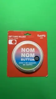 Brand New Nom Nom Button Gift Card Holder W/Sound( Does Not Contain Gift Card)