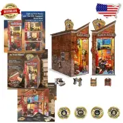 Durable 3D Puzzle Book Nook Decor Kit with Warm LED Light for Reading Corners