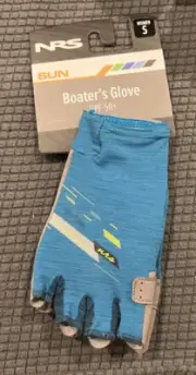 NRS Sun (UPF 50+) Women's Half-Finger Boater's Gloves, Size Small, Fjord NWT
