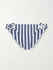 [Eres] Eres - Samba Vida Eyelet-embellished Striped Bikini Briefs - Blue - FR 40 FR 40 Blue