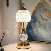 Cordless Table Lamp, Rechargeable Battery Operated Lamp, 3 Color & Stepless Dimmable LED Touch Lamp, Portable Retro Metal Beside Lamps for Home Bedroom Restaurant Outdoor (Gold-716)