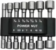 14Pcs Power Nut Driver Drill Bit Set 1/4'' Driver Hex Metric & SAE Socket Wrench