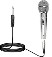E I F E R Professional Wired Dynamic Microphone - Classic Silver Handheld Mic for Home KTV, Amplifier, Meeting, Stage & Karaoke