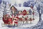 DIY Needlepoint Kit Visit of Saint Nicholas Cross-Stitch Craft Set for Home
