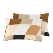White Checkered Pillow Cases King 100% Cotton Patchwork Plaid Pillowcases Set