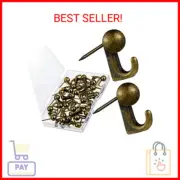 Jetec 30 Pieces Metal Push Pin Hangers Pin Wall Hooks Picture Hanging Picture Na