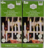 Holiday Time 6-Count Battery Operated LED Hanging Candle Lights, with Timer 2PK