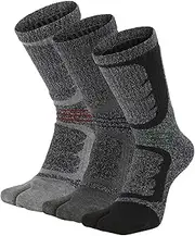 [UBUMO] Tabi Socks Flip Flop Big Two Toe Split Crew Cushion Athletic Hiking Terry Cushioned Cotton for Men Women Unisex 3 Pairs