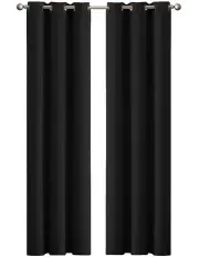 [Traderight] Blockout Curtains Panels 132x160cm x2 in Black