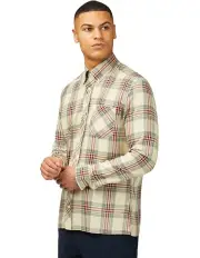 [Ben Sherman] Grid Check Long Sleeve Shirt in Fog