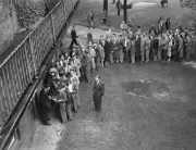 Spectators Queuing Up Outside Lord's To See The Play 1945 OLD CRICKET PHOTO