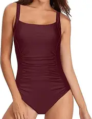 [Generic] Women's Swimsuit Dress Swimwear Athletic Swimwear Padded Tank Bikini Suits Sport Control Bathing Push Swimsuit Training Vintage Monokini Up Shirred Tummy Women Scalloped Brief Two Piece Swimsuit
