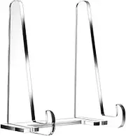 Acrylic Plate Stand - Clear Easel Stand | Clear Photo Holder For Display | Decorative Plate Platter, Modern Tabletop Artwork Storage For Home Kitchen, School Office, And Living Room Décor
