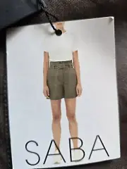 SABA Women's Belted Short Size 6 Dark Green - NWT